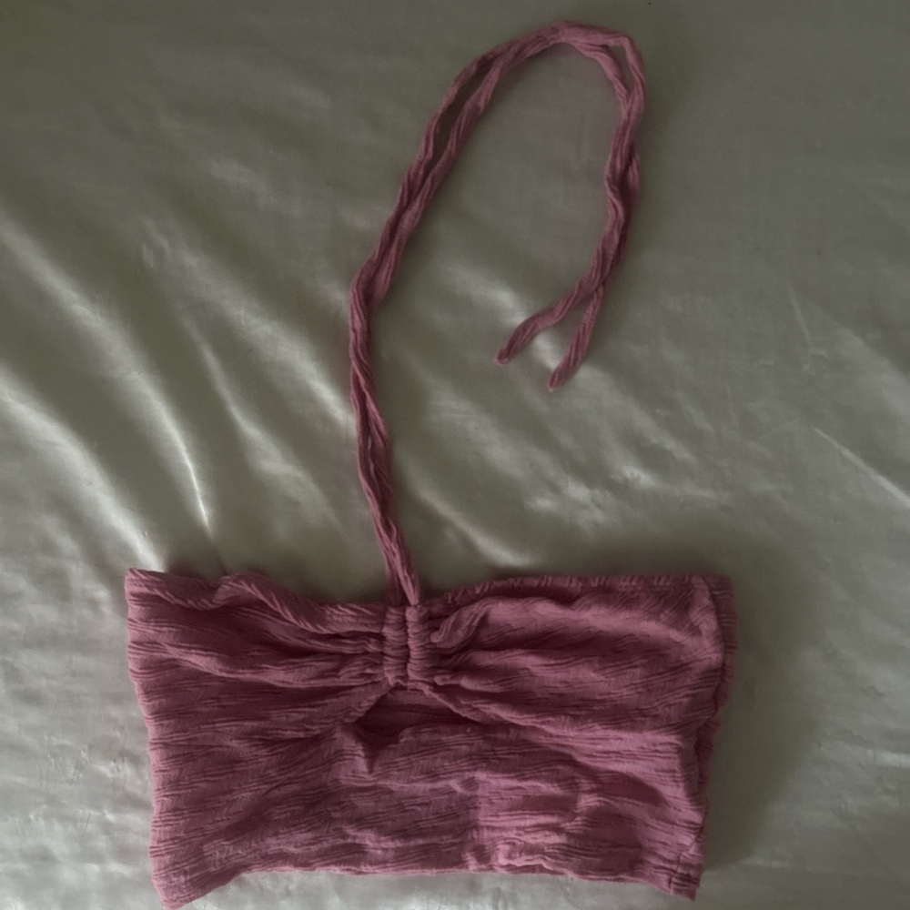 SHEIN Mauve Textured Bandeau Top